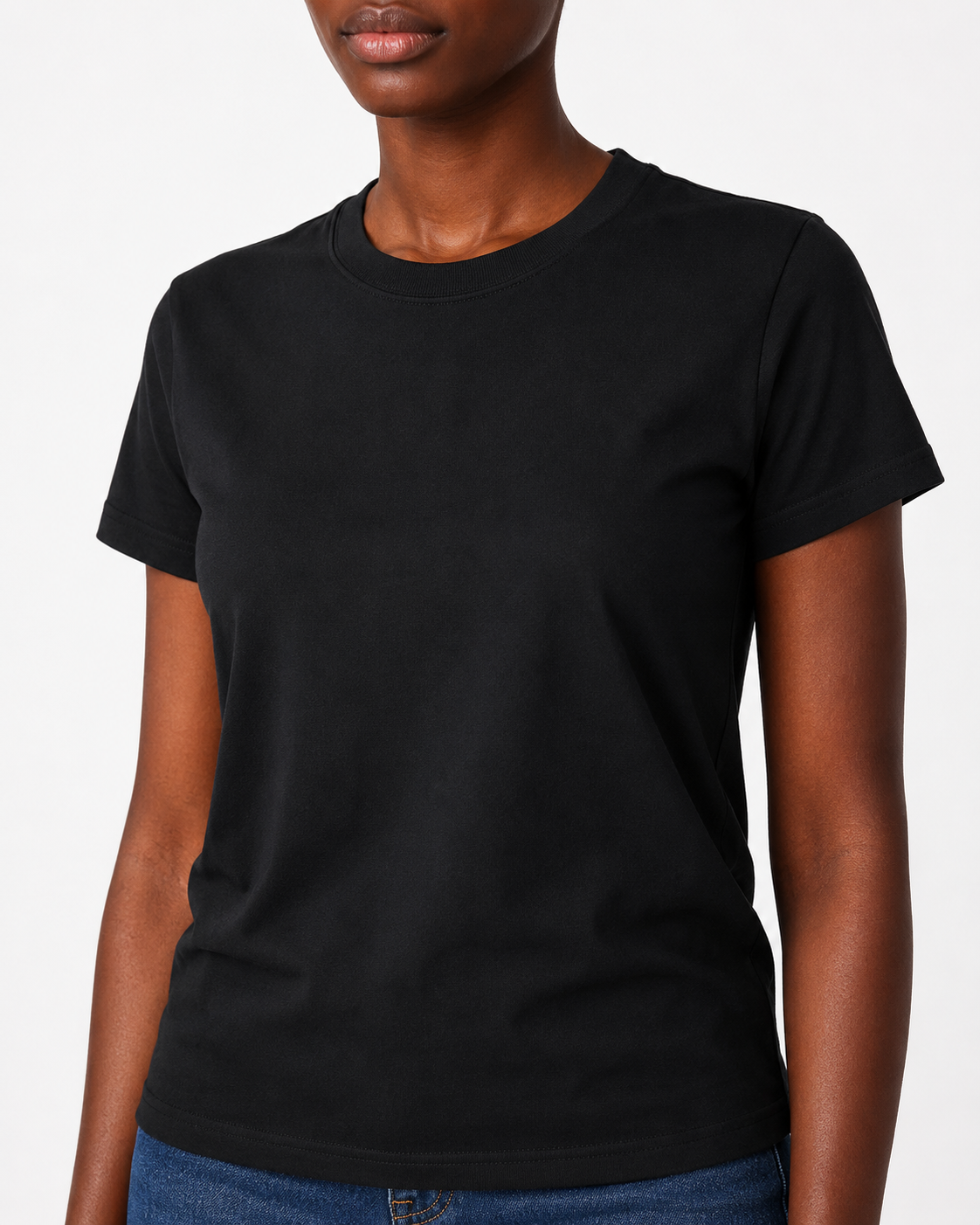 Structured Crew Neck Tee – Black