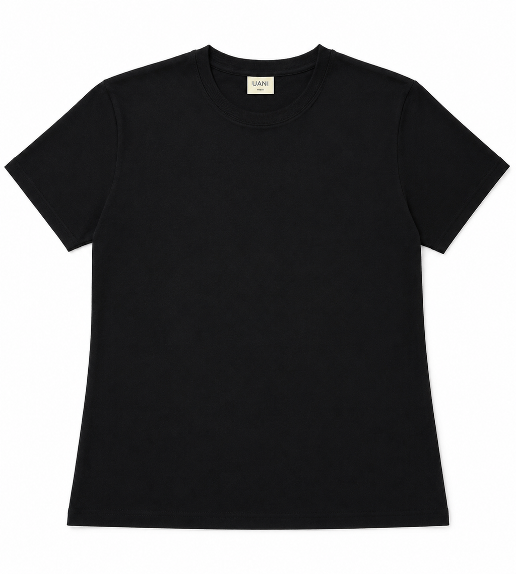 Structured Crew Neck Tee – Black