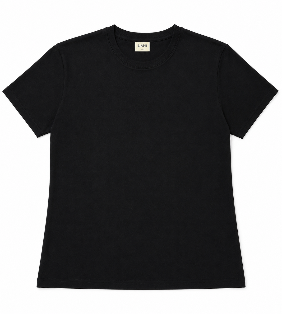 Structured Crew Neck Tee – Black