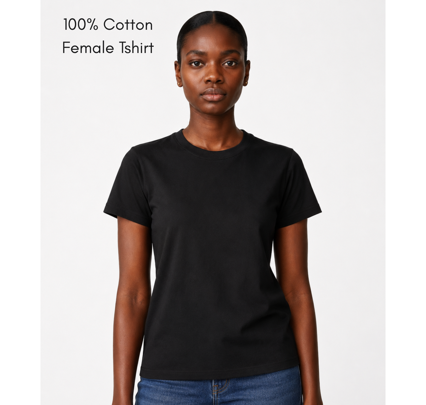 Structured Crew Neck Tee – Black